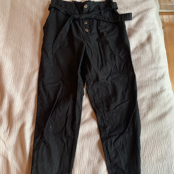 Black Paperbag Pants - Picture 2 of 5